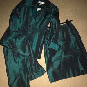 Silk jacket. Camisole ..skirt.  Pants